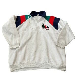 Vintage Magic Monterey Sweatshirt Half Zip 90s Made in USA Block Colors Size XL